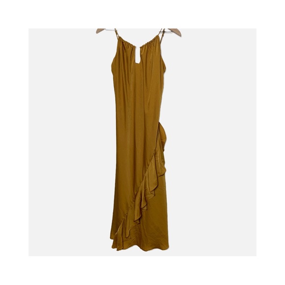 BANANA REPUBLIC Golden Ruffle Dress NWT - Picture 4 of 7